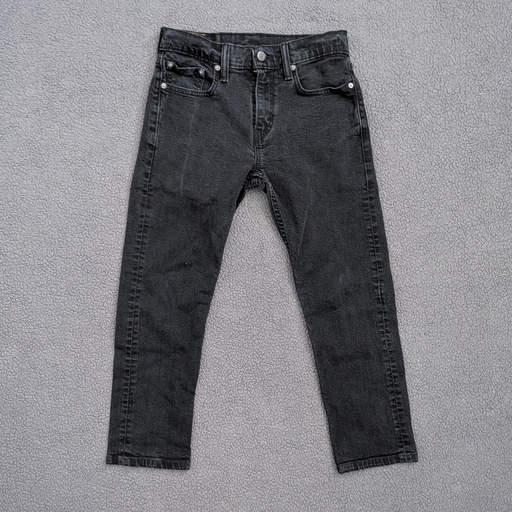 Levis 502 Regular Taper Jeans Mens 29x30 Faded Black Denim
